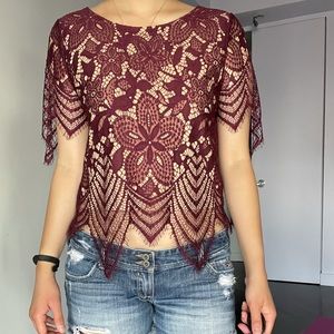 Crop top with lace detailing